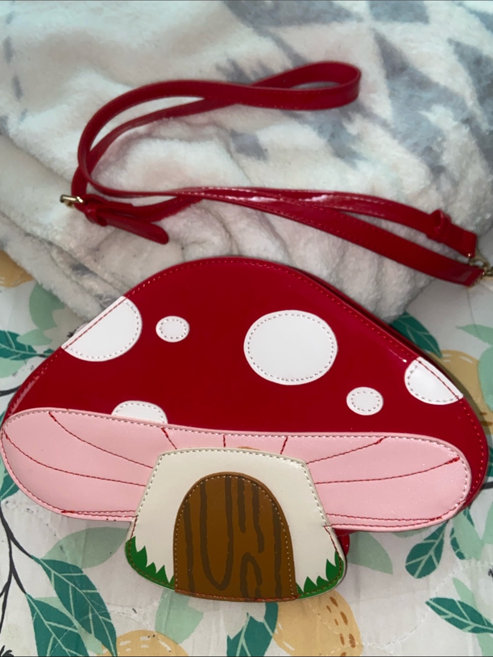 BEWALTZ MUSHROOM HANDBAG NWT Crossbody Pink & Red SO CUTE!!!!